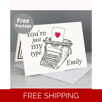 Personalised Just My Type Valentines Card Personalised Just My Type Valentines Card